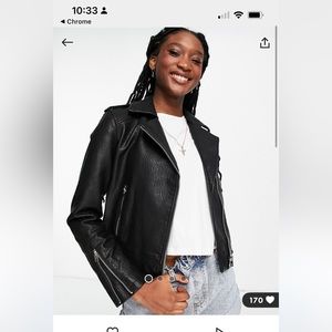 Topshop faux leather biker jacket